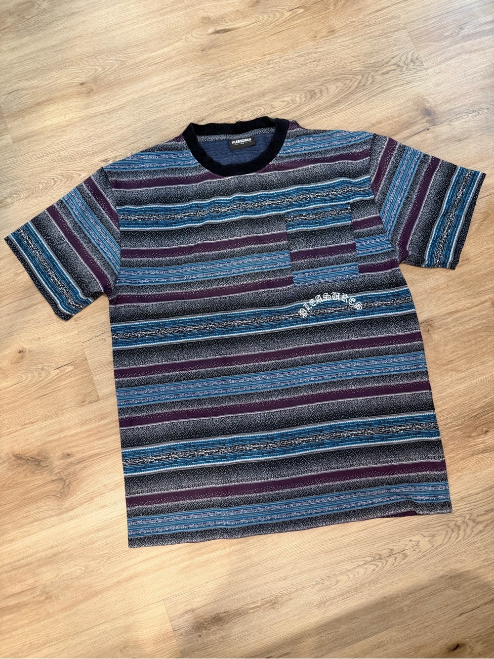 Men's Striped Short-Sleeve Pocket Tee - Blue & Purple